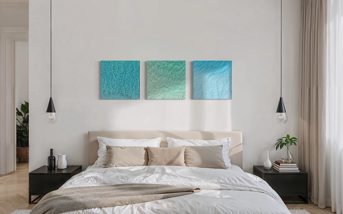 Minimal Ocean Landscape Three Piece Wall Art Set — Salty Vibes