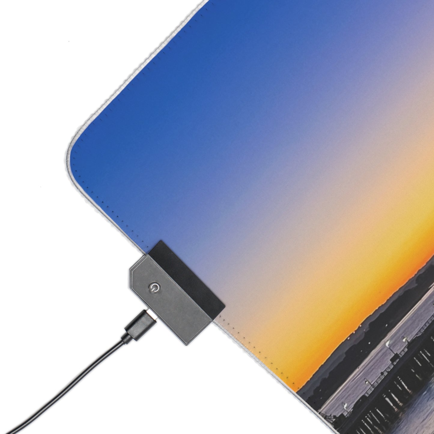 LED Gaming Desk Pad - "Golden Blues"