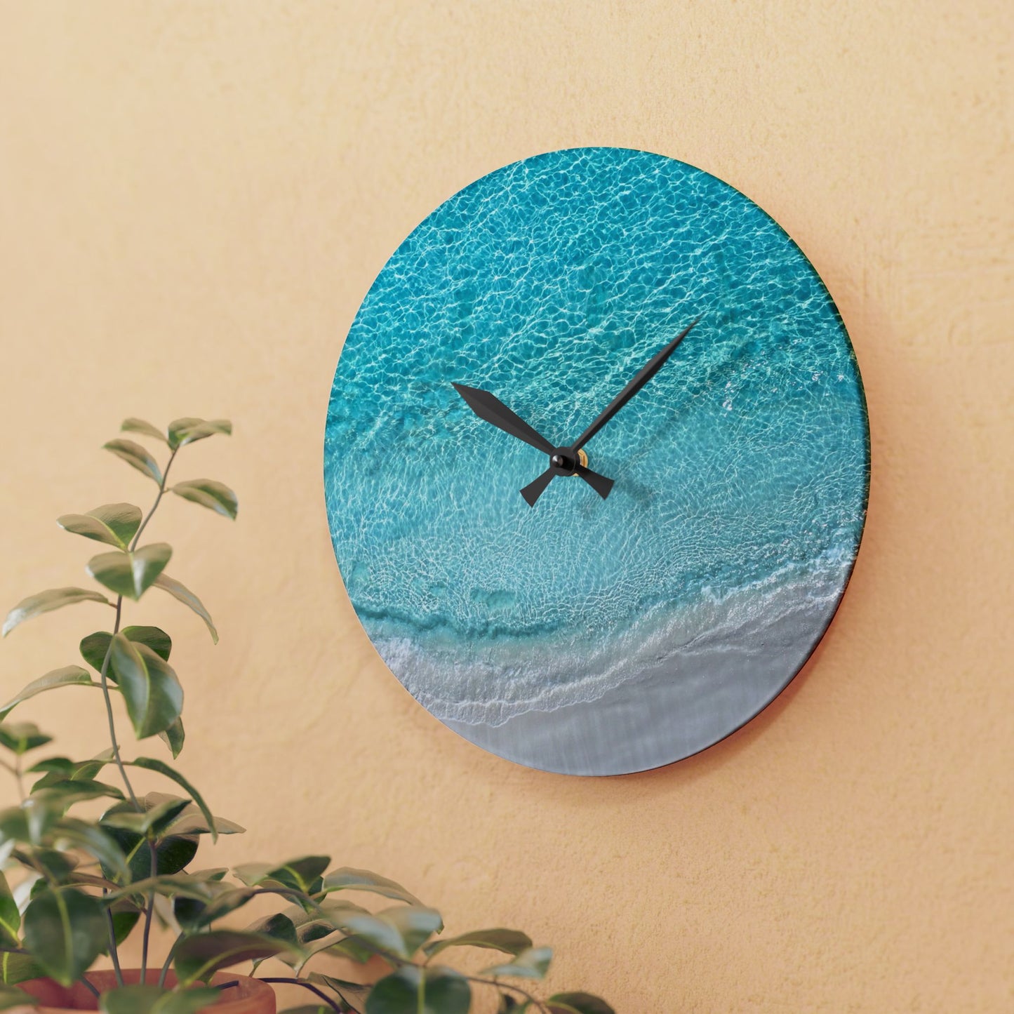 Acrylic Wall Clock - “Saltwater Silence”