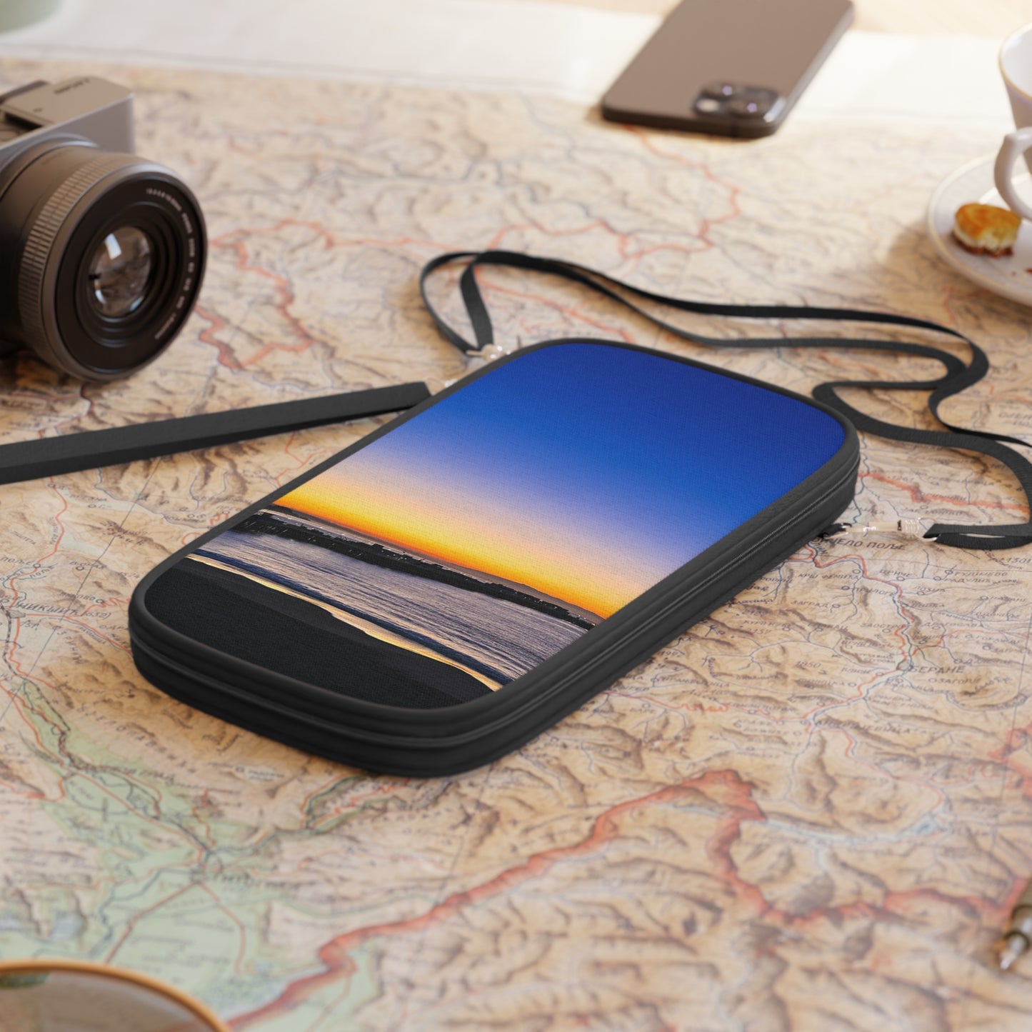 Passport Wallet - "Golden Blues"
