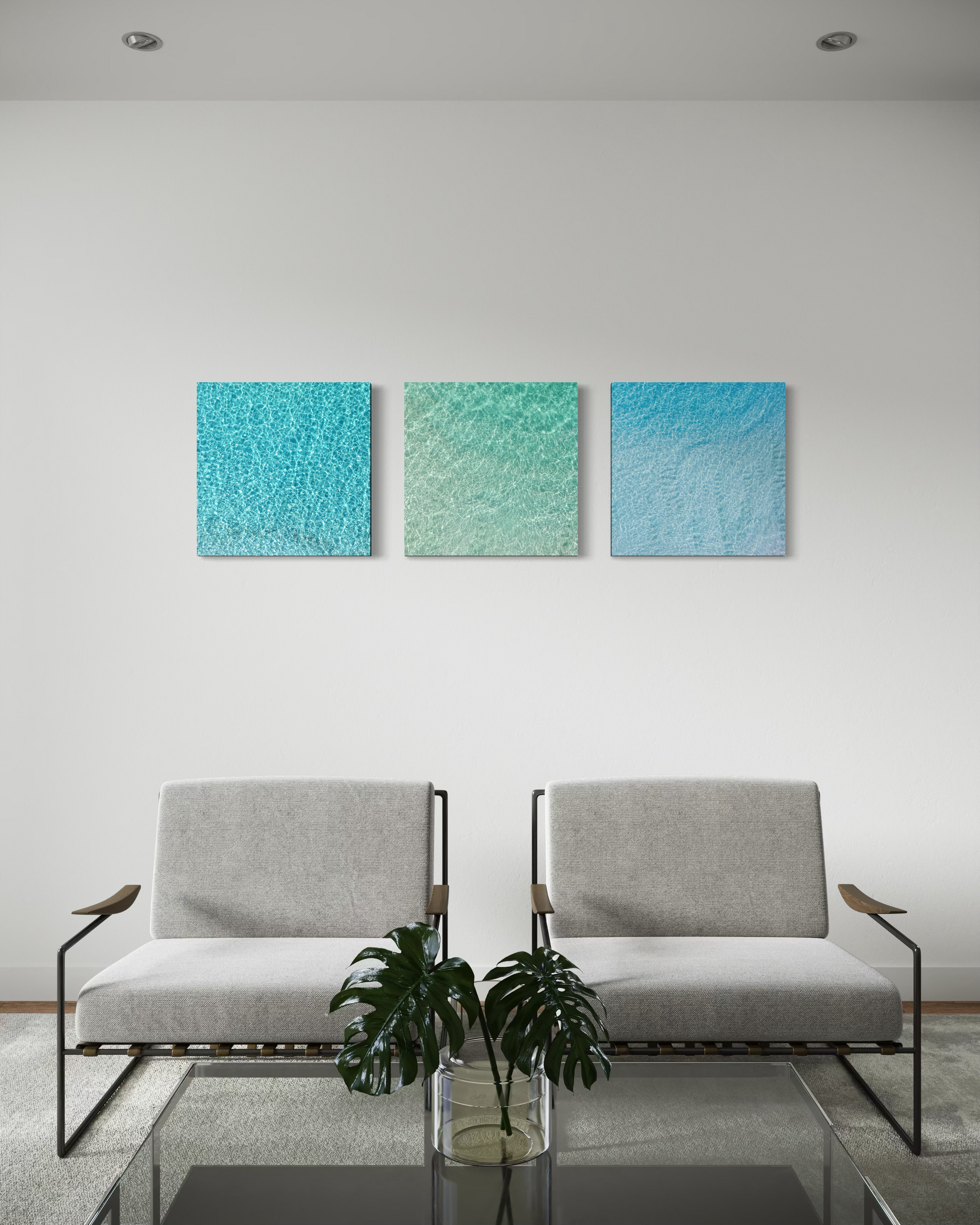 Minimal Ocean Landscape Three Piece Wall Art Set — Salty Vibes