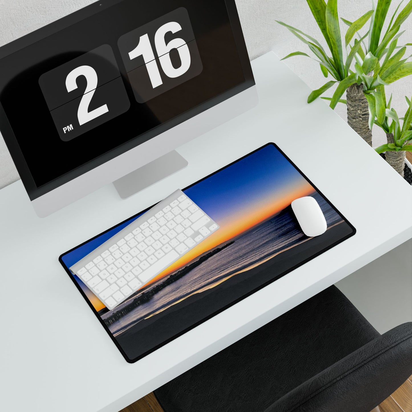 Desk Mat - "Golden Blues"