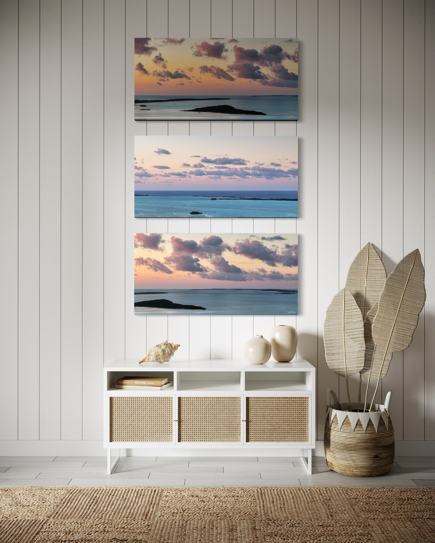 Coastal Drift Triptych Sea Landscape Set — Salty Vibes