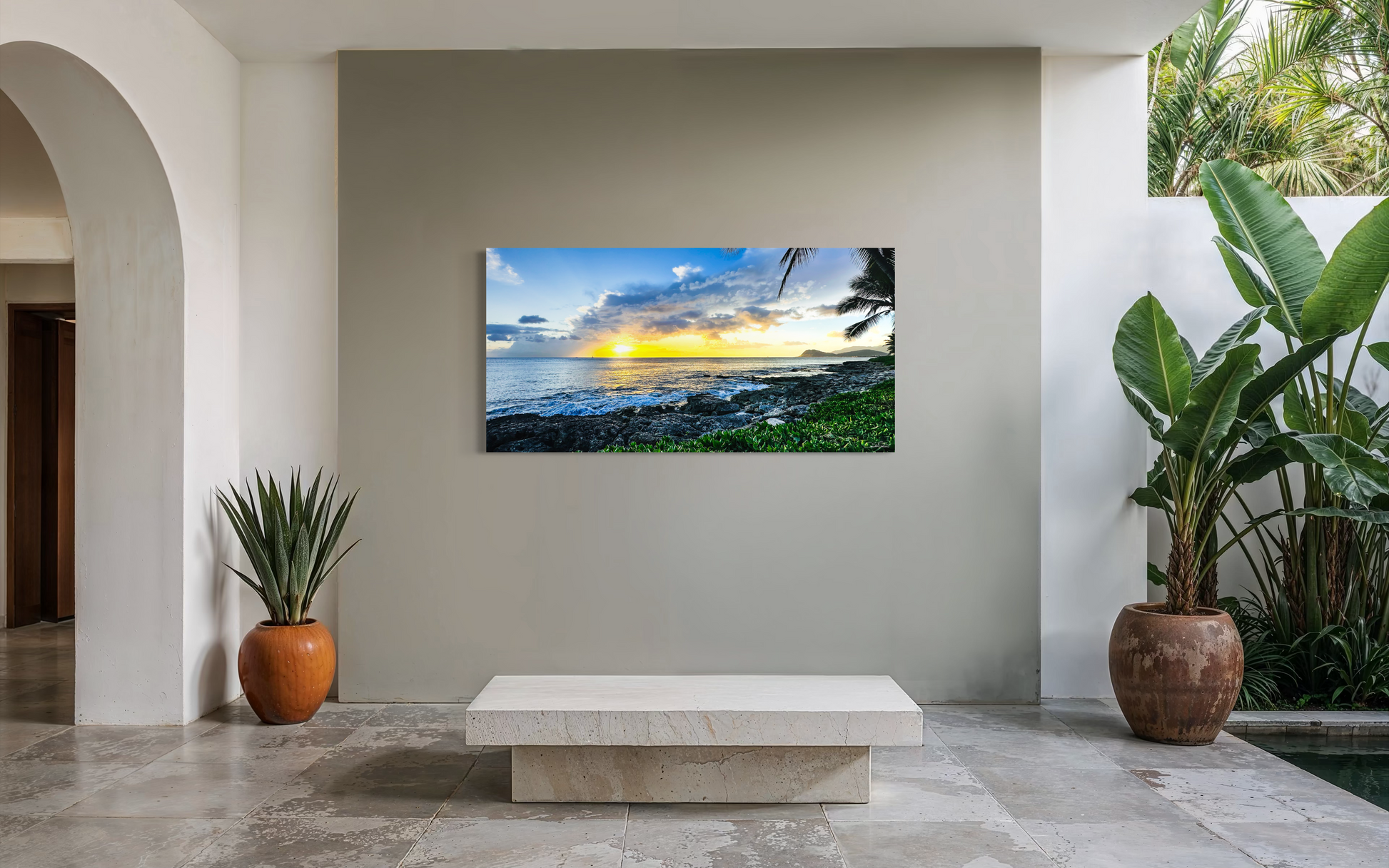 Tropical Island Sunset Oahu Beach Photography — Salty Vibes