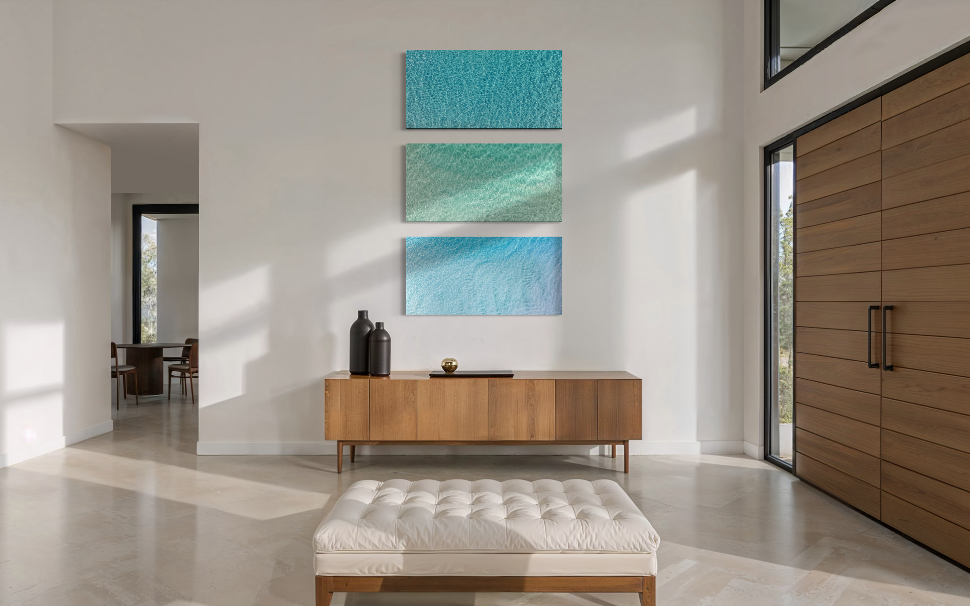Coastal Triptych Blue Water Serenity Collection — Salty Vibes