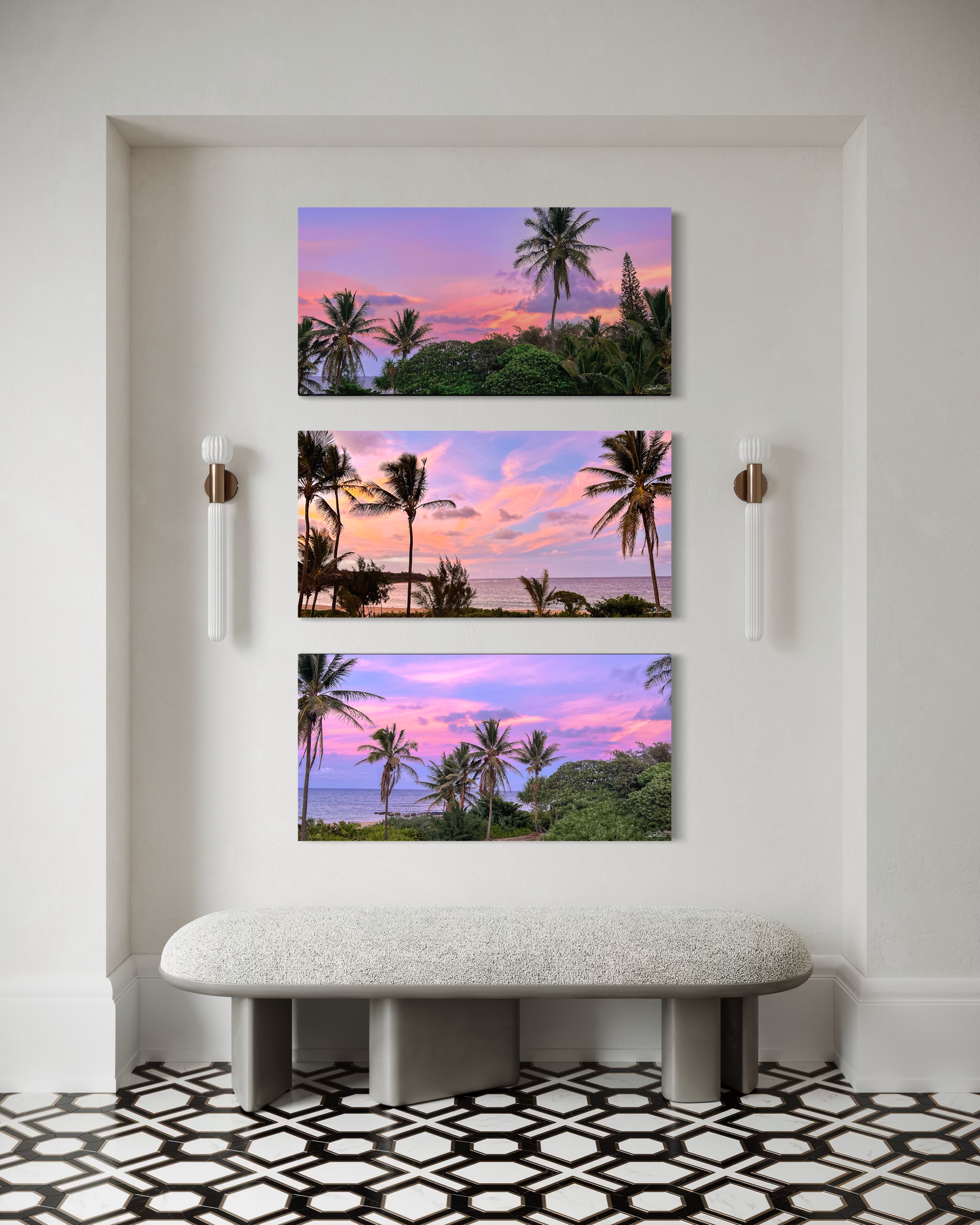 Pastel Paradise 3 Piece Sunset Wall Art Set — Salty Vibes