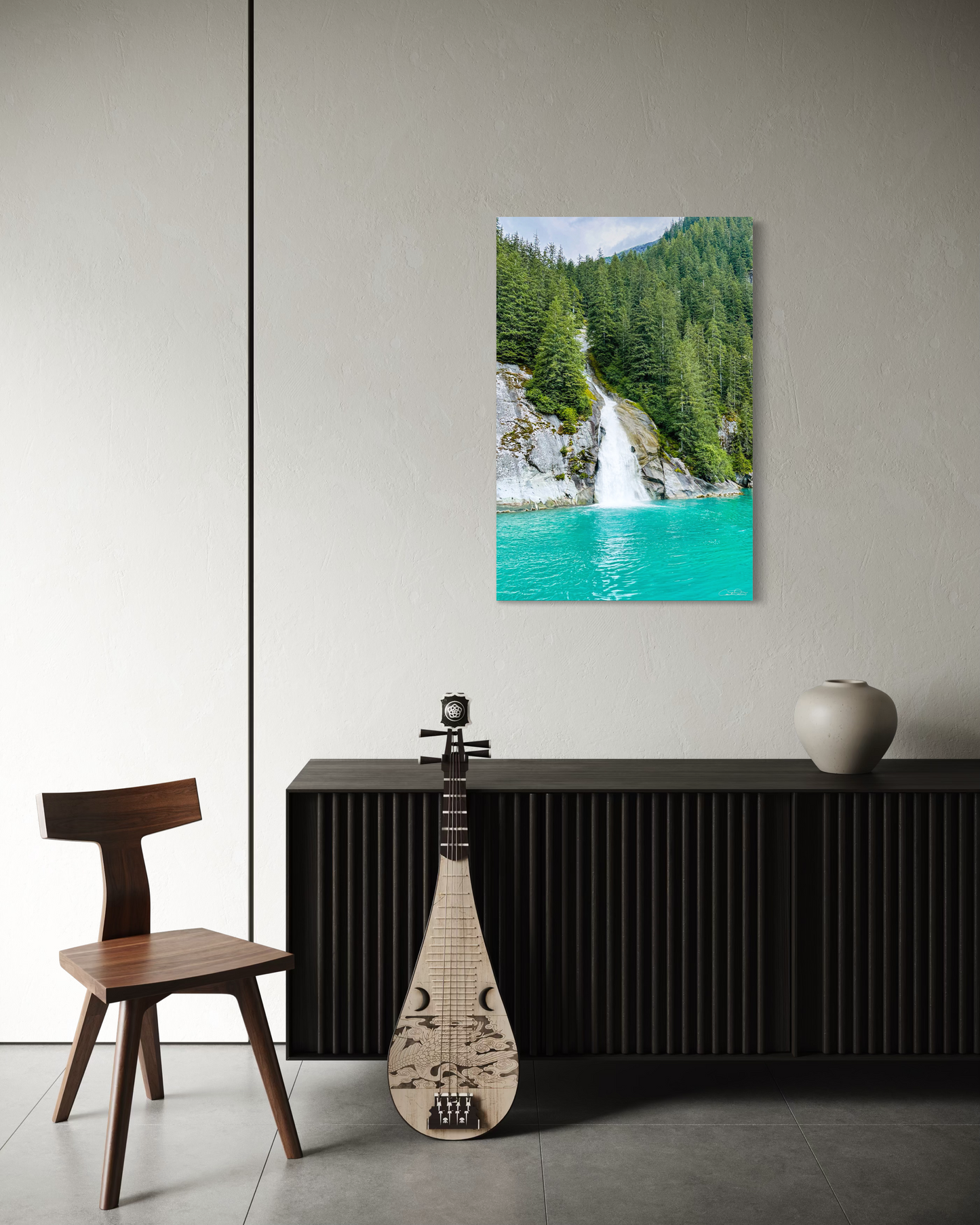 Wild Fjord Waterfall Forest Mountain Sea View — Salty Vibes