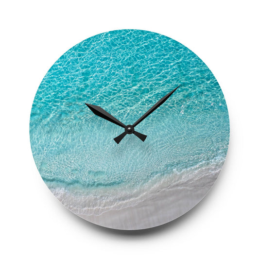 Acrylic Wall Clock - “Saltwater Silence”