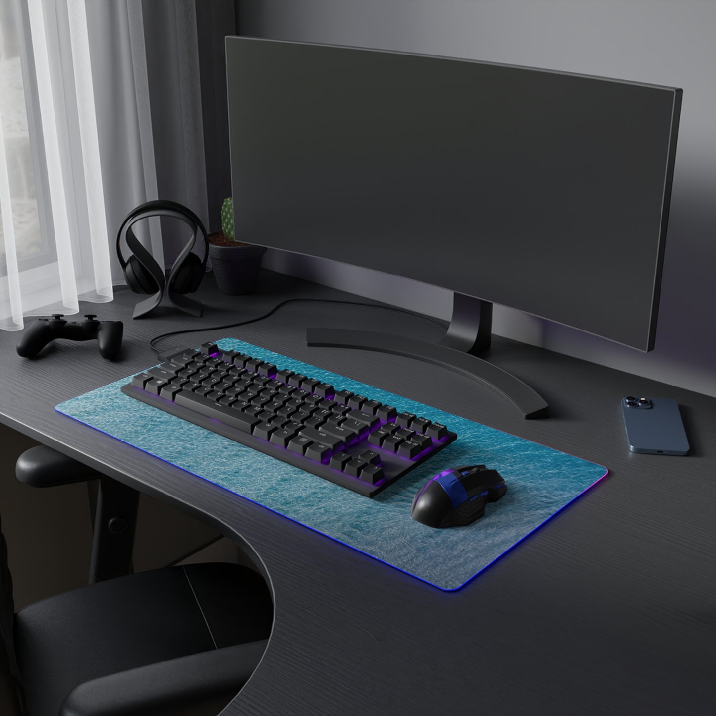 LED Gaming Desk Pad - "Soft Tide"