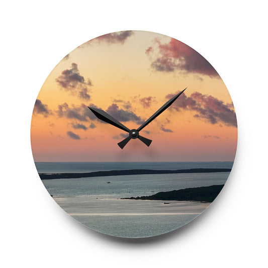 Acrylic Wall Clock - “Sunset Drift”