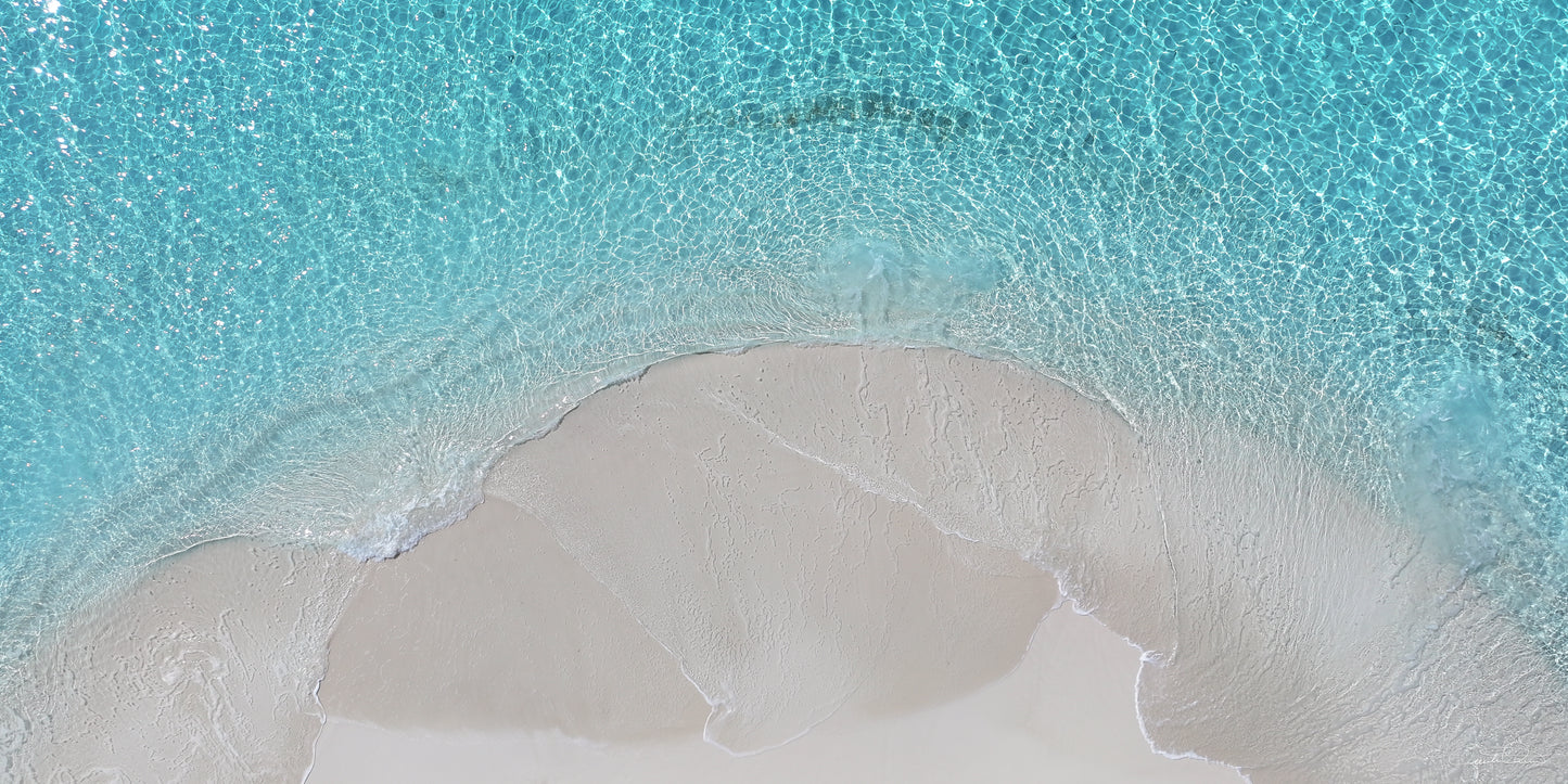 Calm ocean water under crystal clear light blue sky poster — Salty Vibes