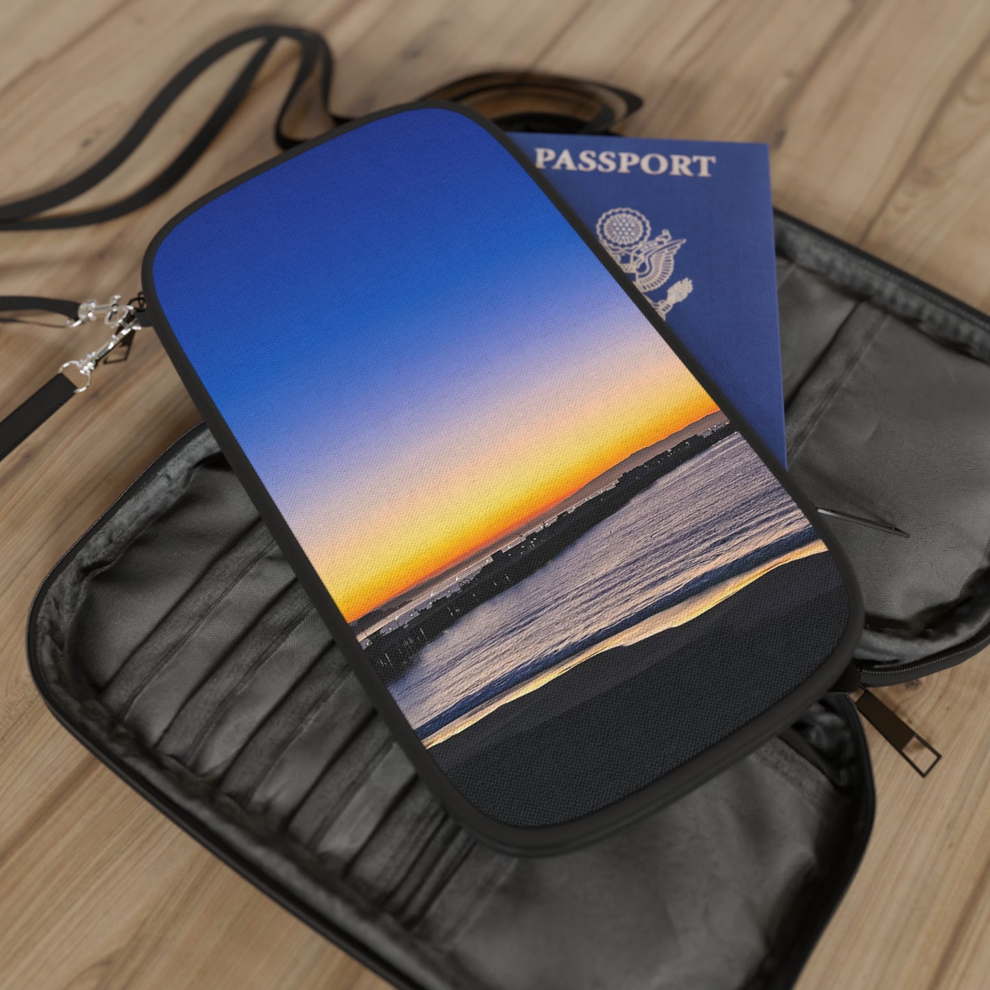 Passport Wallet - "Golden Blues"